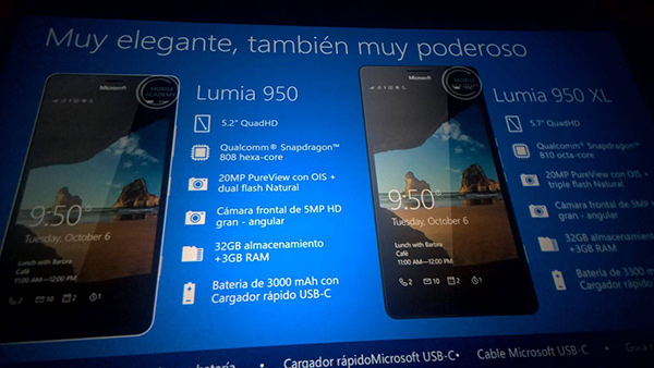 Microsoft Lumia 950 XL и Lumia 950: спецификации