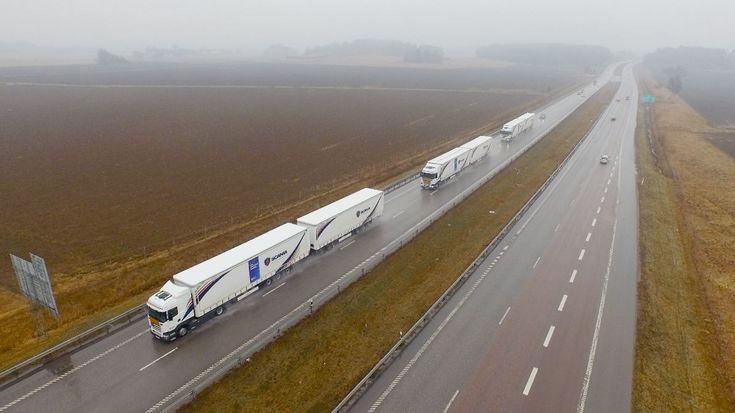 В рамках European Truck Platooning Challenge беспилотные грузовики приехали в Нидерланды