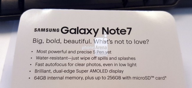 Опубликованы фотографии смартфона Samsung Galaxy Note7 и его упаковки 