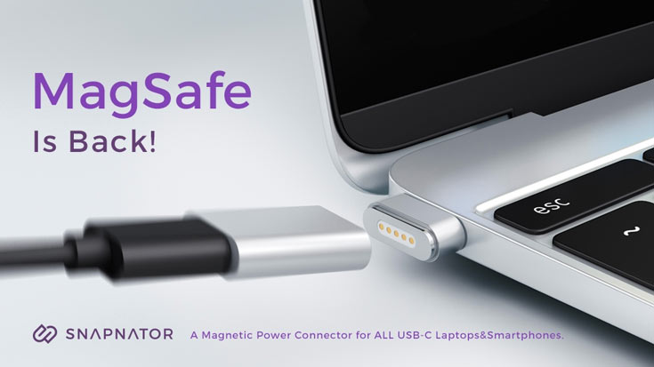 Фиксатор Snapnator подходит и для Apple MacBook и других компьютеров и смартфонов с разъемами USB-C