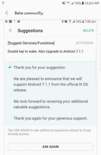 Samsung выпустит обновление сразу до Android 7.1.1