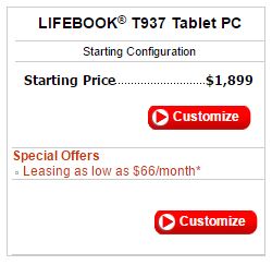 Fujitsu Lifebook T937, цена