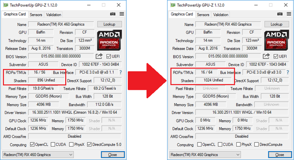 AMD Radeon RX 460 превращается... в разблокированный AMD Radeon RX 460