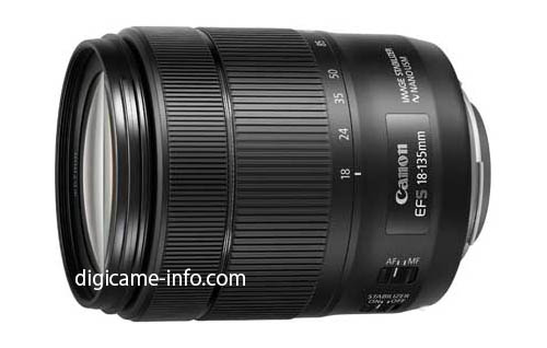 Ожидается, что одновременно с камерой будет представлен объектив Canon EF-S18-135mm f/3.5-5.6 IS USM