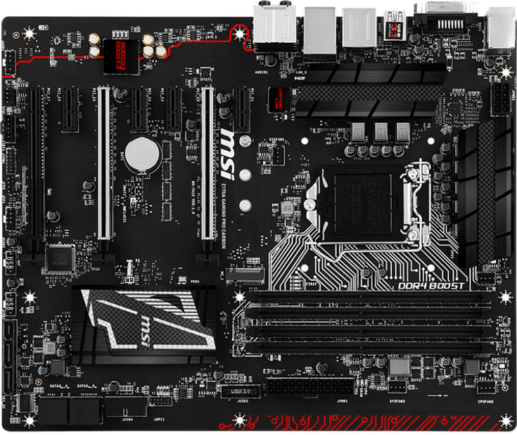 Плата MSI Z170A Gaming Pro Carbon поддерживает процессоры Intel в исполнении LGA 1151