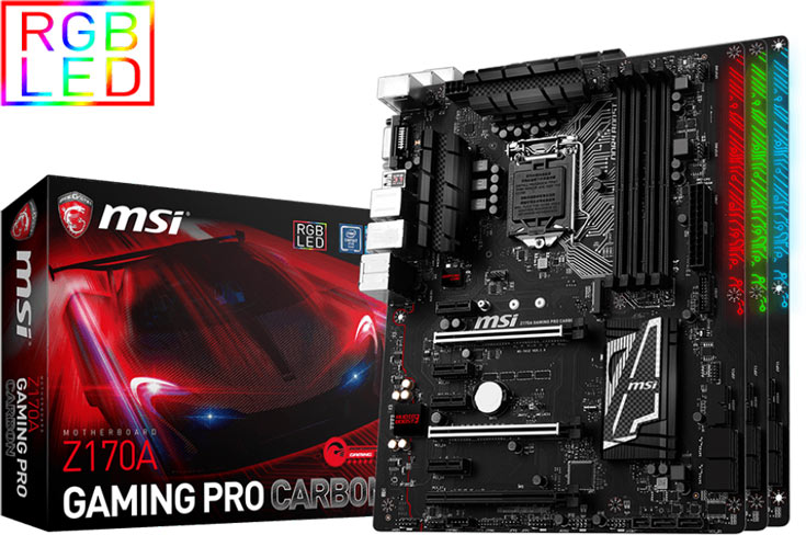 Плата MSI Z170A Gaming Pro Carbon поддерживает процессоры Intel в исполнении LGA 1151