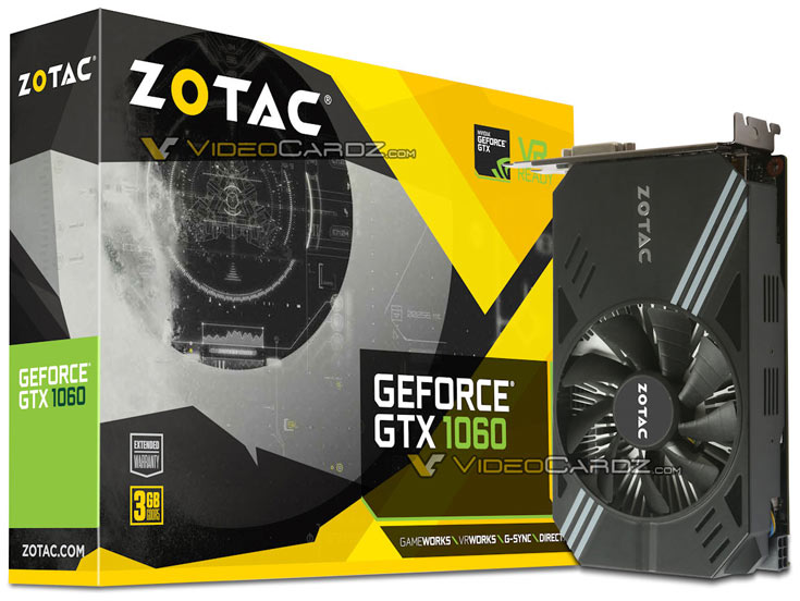 Система охлаждения Zotac GeForce GTX 1060 Mini построена по схеме с одним вентилятором