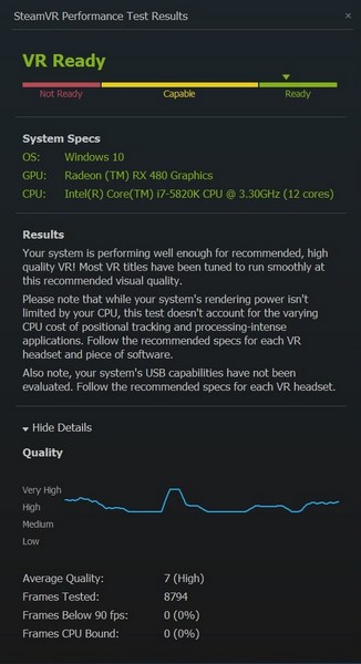 Видеокарта Radeon RX 480 зарабатывает до 7 баллов в тесте SteamVR