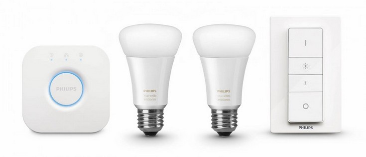 Набор Philips Hue White Ambience включает две лампы белого цвета