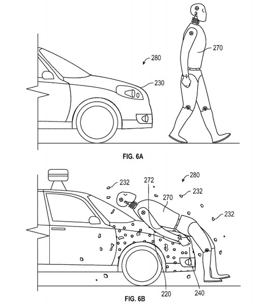 Google рассматривает возможность приклеивания пешехода к капоту авто при столкновении 