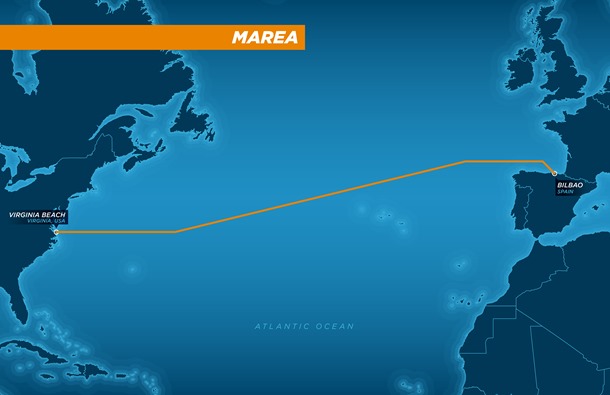 Кабель длиной 6600 км впервые соединит США с югом Европы