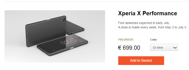 Смартфон Sony Xperia X Performance поступит в продажу в начале июля по цене ?699