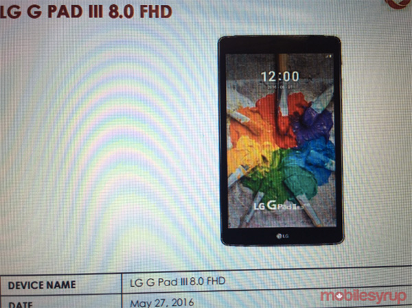 LG G Pad 8.0 III поступит в продажу в Канаде уже к концу месяца