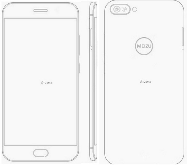 Опубликованы эискизы нового смартфона Meizu с изогнутыми панелями