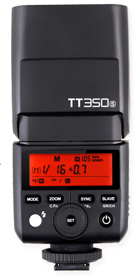 Размеры вспышки Godox TT350S — 140 х 62 х 38 мм