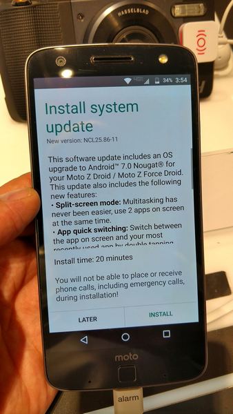 Смартфоны Moto Z Droid и Moto Z Force Droid обновляются до Android Nougat