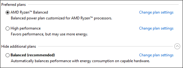 AMD разработала для Ryzen новый профиль питания