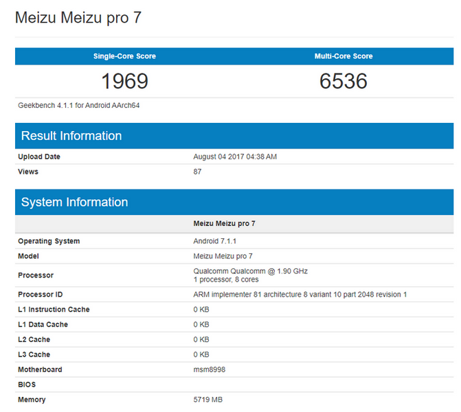 Meizu Pro 7 Plus существует и в версии с Snapdragon 835