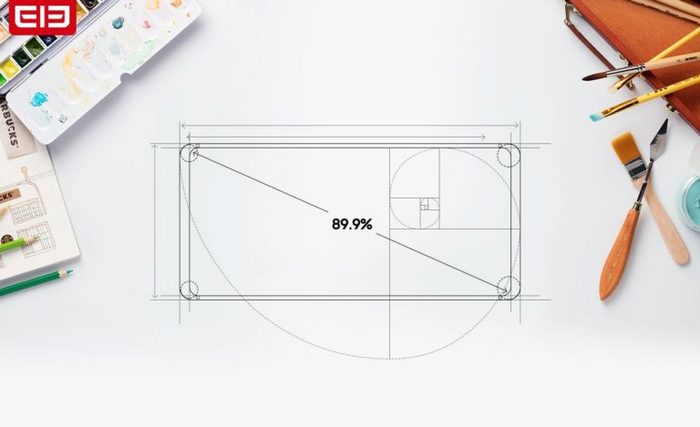 Экран смартфона Elephone S9 занимает 89,9% площади лицевой панели