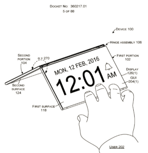 Новый патент Microsoft описывает складывающийся планшет