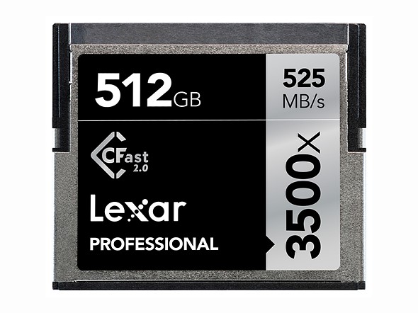 Анонсированы продажи карт памяти Lexar Professional 3500x CFast 2.0 объемом 512 ГБ