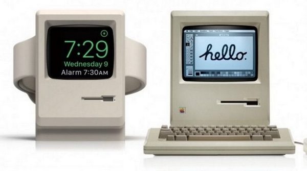 Зарядное устройство Elago W3 для Apple Watch выполнено в форме компьютера Macintosh 128K