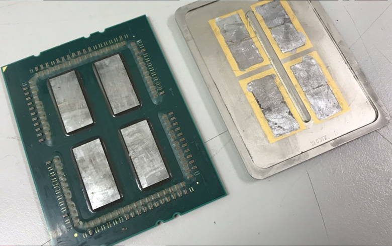 Крышка AMD Ryzen Threadripper припаяна к кристаллам