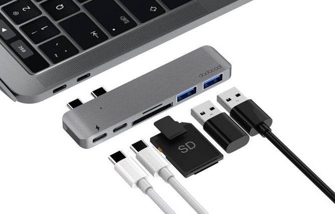 Док-станция Dodocool DC52 Dual USB-C предназначена для MacBook Pro 2016/17 