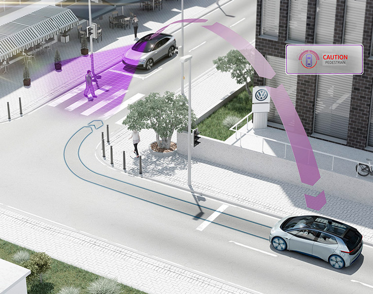 Чтобы повысить безопасность дорожного движения, Volkswagen начнет оснащать автомобили средствами межмашинного взаимодействия pWLAN 