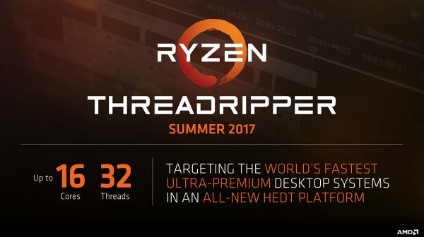 Процессоры AMD Ryzen Threadripper можно будет купить с 10 августа
