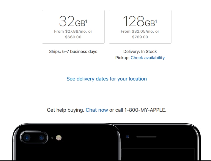 iPhone 7 с 256 ГБ памяти больше нельзя купить на сайте Apple
