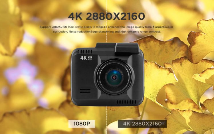 Виедорегистратор Azdome GS63H позволяет записывать видеоролики разрешением 2880 х 2160 пикселей