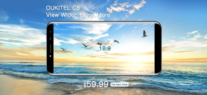 Один из двух новых смартфонов Oukitel, экран которого имеет соотношение сторон 18:9, стоит всего $60