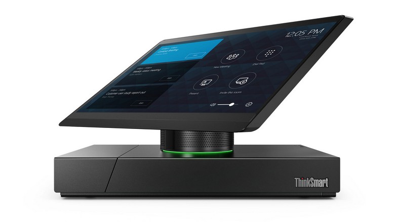 Lenovo ThinkSmart Hub 500 оснащён небольшим сенсорным экраном