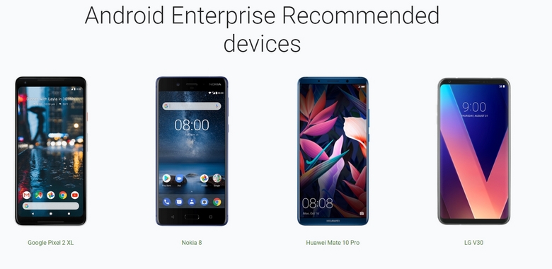 В список Android Enterprise Recommended не вошёл ни один смартфон Samsung