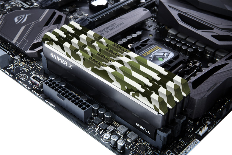 Радиаторы модулей памяти G.Skill Sniper X DDR4 украшены камуфляжем