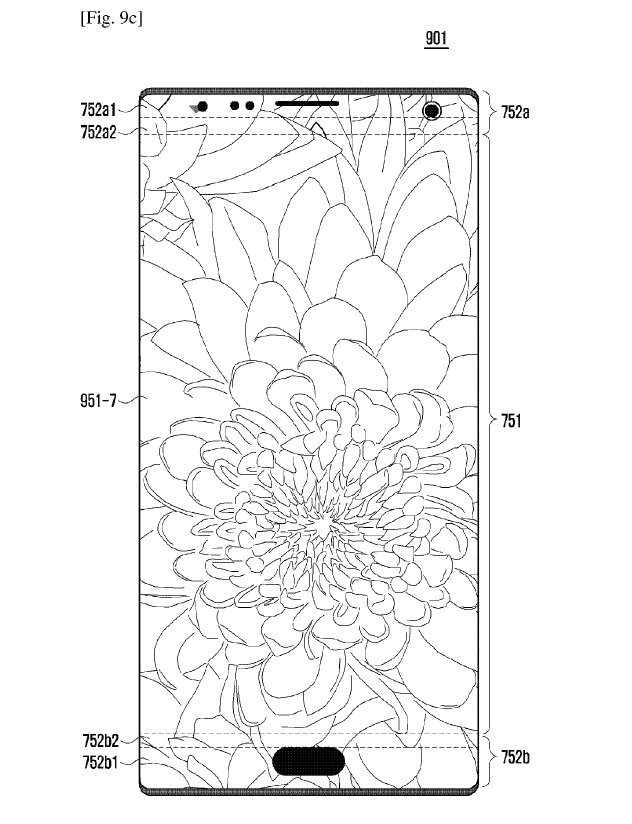 В новом патенте Samsung описан полноэкранный смартфон с вырезами в дисплее