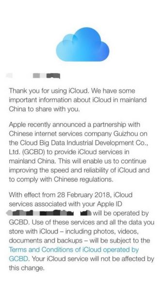 Apple переведёт все данные iCloud китайских пользователей на сохранение сторонней компании