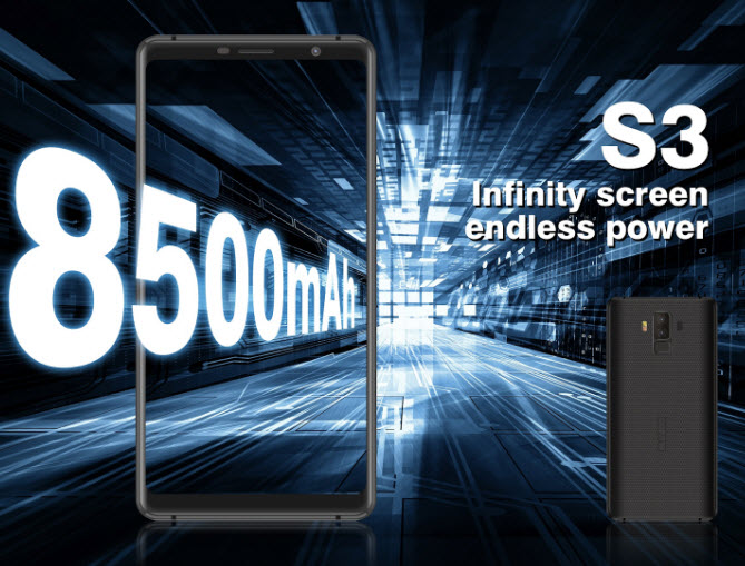 Емкость аккумулятора Bluboo S3 составляет 8500 мА•ч при толщине корпуса 11,2 мм