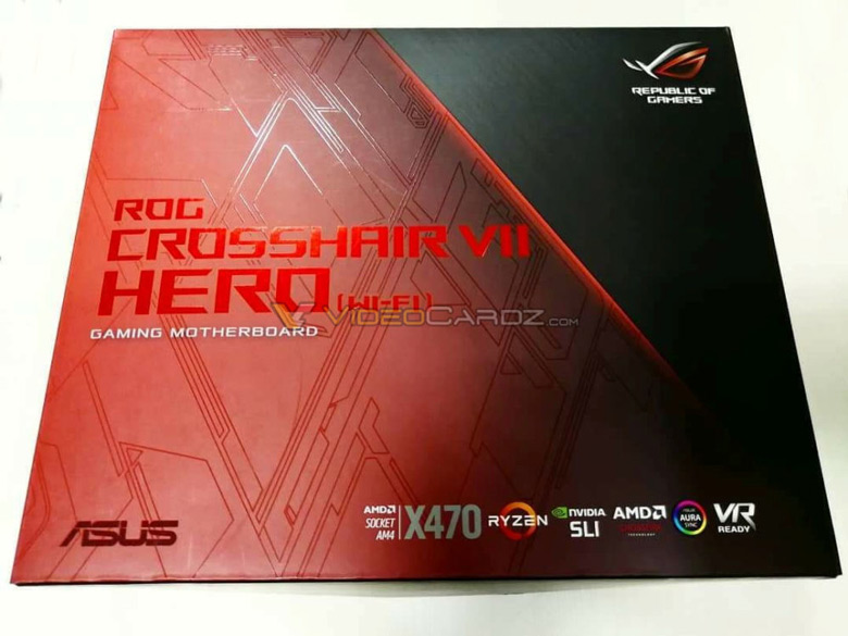 Появилось изображение упаковки системной платы Asus ROG X470 Crosshair Hero VII