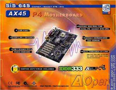 SiS645 плата AX45 от AOpen