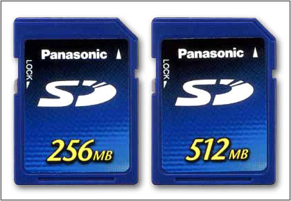 256 Мб и 512 Мб SD карты от Panasonic