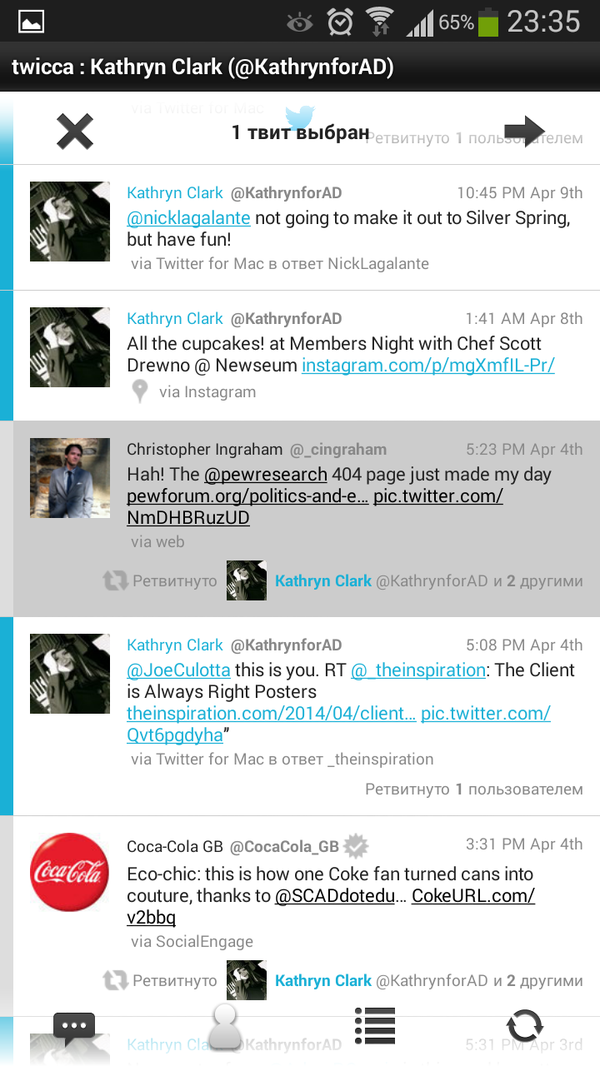 Интерфейс Twicca