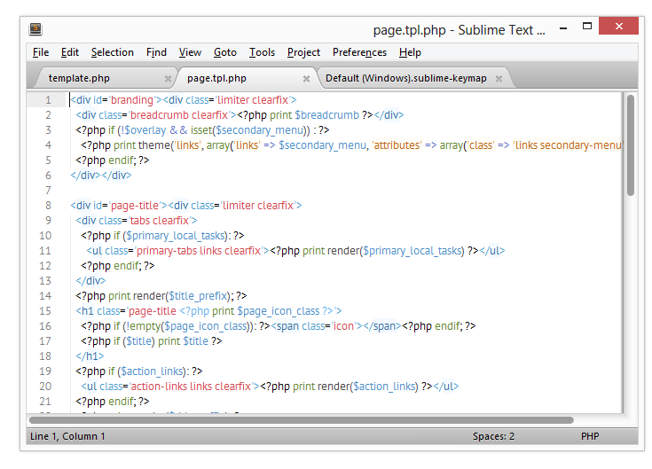 Page php type. Редактор исходного кода. Php редактор кода. Закомментировать код Python. Symblime редактор для программирования.