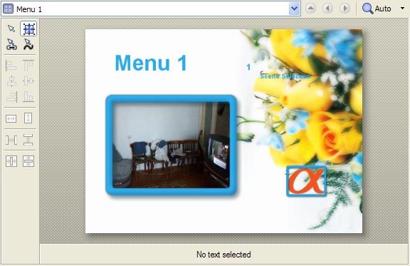 Панель Workspace, на которой визуально показывается содержимое меню диска в DVD Architect Pro