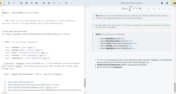 Интерфейс редактора StackEdit