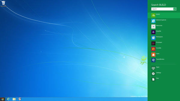 Боковая панель Windows 8