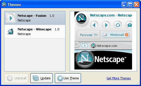 Выбор тем в Netscape 8.1