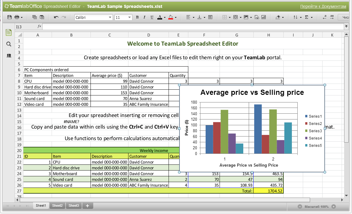 Spreadsheet Editor.