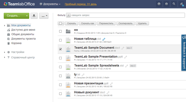Проводник Teamlab Office